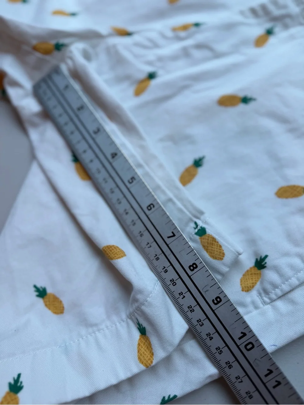 J. Crew White Pineapple Print Flat Front Shorts